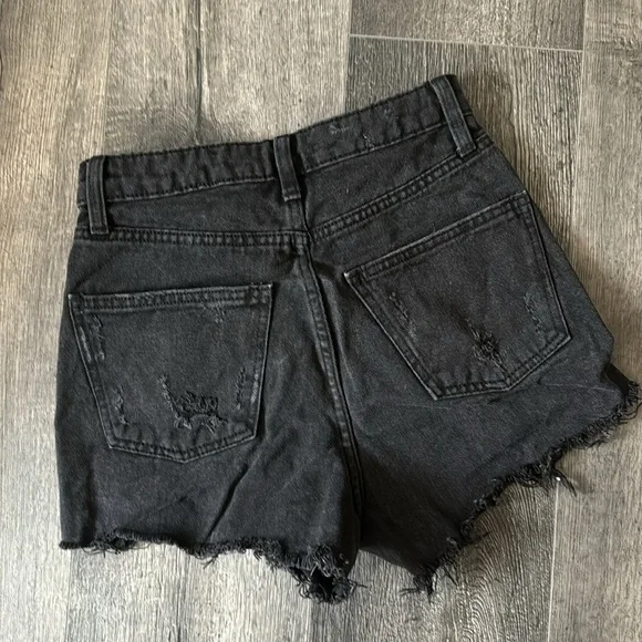 Wild Fable High waist, distressed black denim shirts, size 00 - Picture 2 of 6